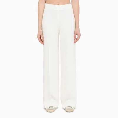 Stella Mccartney Wide Cream Trousers In White
