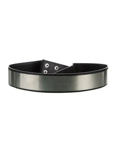 Pre-owned Stella Mccartney Wide Leather Waist Belt In Black
