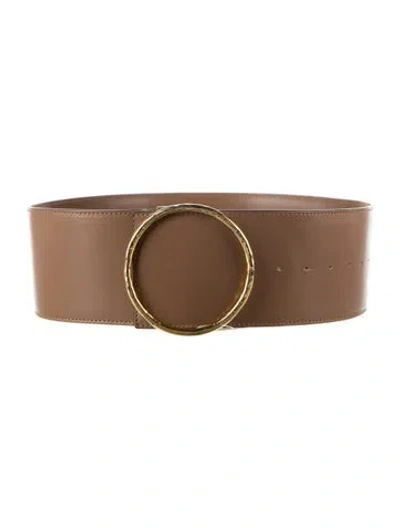 Pre-owned Stella Mccartney Wide Leather Waist Belt In Brown