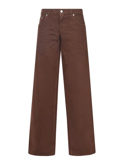 Stella Mccartney Wide-leg Denim Jeans In Brown