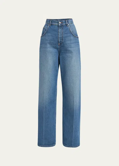 Stella Mccartney Wide Leg Denim Pants In 4233 Vintage Bl
