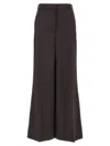 Stella Mccartney Wide Leg Flared Pants In Soft Wool Flannel In Brown