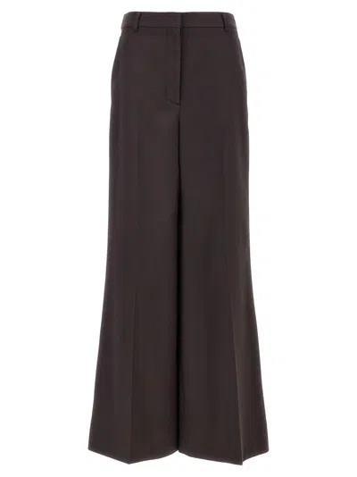 STELLA MCCARTNEY WIDE LEG FLARED PANTS IN SOFT WOOL FLANNEL