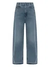 Stella Mccartney Denim Trousers Wide-leg Frayed Hem