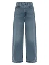 Stella Mccartney Denim Trousers Wide-leg Frayed Hem