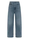 Stella Mccartney Denim Trousers Wide-leg Frayed Hem