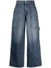 Stella Mccartney Workwear Blue Denim Pants In Blau