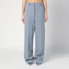 Stella Mccartney Wide-leg Light Grey Falabella Pants With Chain In Blue