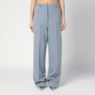 STELLA MCCARTNEY STELLA MCCARTNEY WIDE-LEG LIGHT FALABELLA PANTS WITH CHAIN