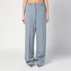 Stella Mccartney Wide-leg Light Grey Falabella Pants With Chain In Multi