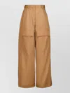 Stella Mccartney Wide Leg Nylon Blend Silk Cargo Trousers In Brown