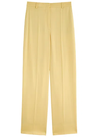 Stella Mccartney Wide-leg Satin Trousers In Yellow