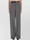 Stella Mccartney Wide-leg Trousers With Belt Loops And Pockets In Gray