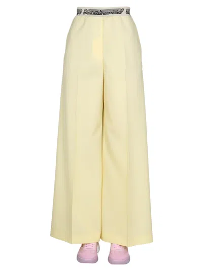 Stella Mccartney Wide Leg Trousers In Yellow