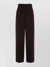 Stella Mccartney Dark Brown Pleated Straight-leg Trousers In Brown