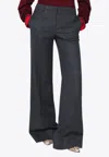 Stella Mccartney Wide-leg Wool Tailored Pants In Gray