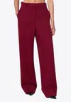 Stella Mccartney Wide-leg Wool Tailored Pants In Purple