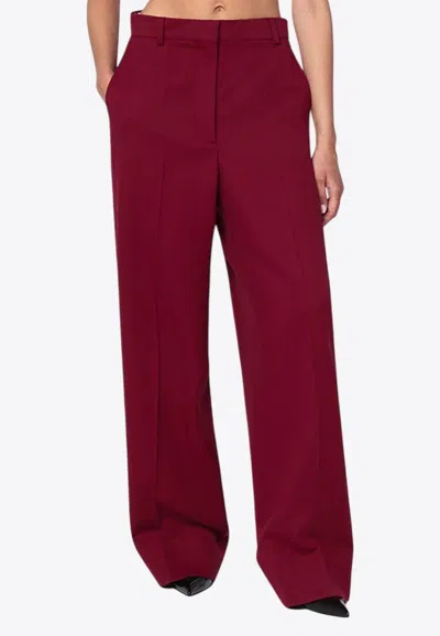 Stella Mccartney Wide-leg Wool Tailored Pants In Purple