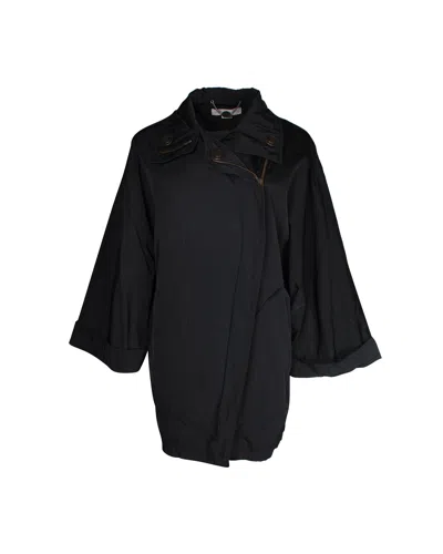 Stella Mccartney Wide Sleeve Coat In Black Polyester