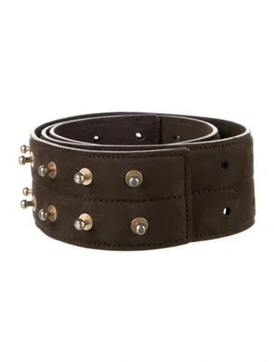 Pre-owned Stella Mccartney Wide Suede Waist Belt In Brown