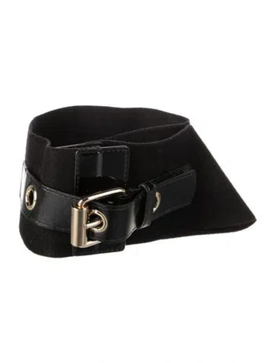 Pre-owned Stella Mccartney Wide Waist Belt In Black