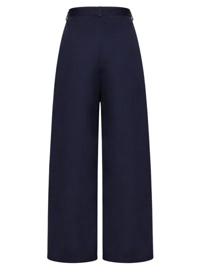Stella Mccartney Wide-leg Cotton Cargo Pants In Blue