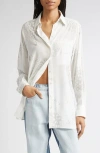 Stella Mccartney Wildcat Print Silk Button-up Shirt In White