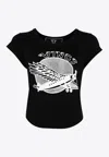 Stella Mccartney Black Graphic-print Cotton T-shirt In Black
