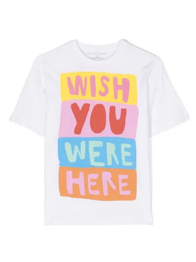 Stella Mccartney Kids Teen Girls White Graphic Cotton T-shirt