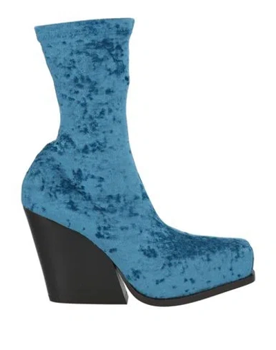 Stella Mccartney Woman Ankle Boots Azure Size 8 Textile Fibers In Blue