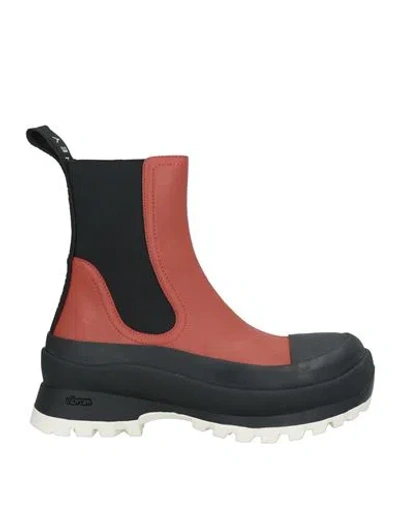 Stella Mccartney Woman Ankle Boots Rust Size 6 Textile Fibers In Red