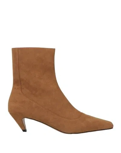 Stella Mccartney Woman Ankle Boots Camel Size 8.5 Textile Fibers In Brown