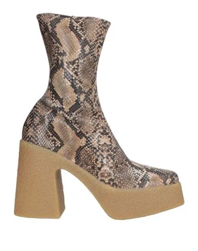 Stella Mccartney Woman Ankle Boots Camel Size 9 Synthetisches Material In Brown