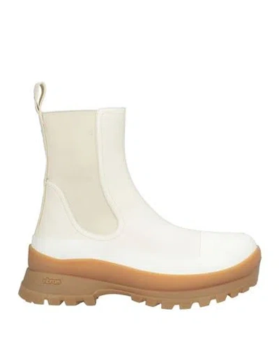 Stella Mccartney Woman Ankle Boots Ivory Size 8 Textile Fibers In Off White