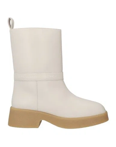 Stella Mccartney Woman Ankle Boots Off White Size 9 Textile Fibers In Off White