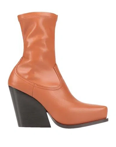 Stella Mccartney Woman Ankle Boots Tan Size 5 Textile Fibers In Brown