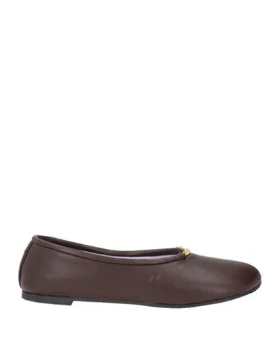 Stella Mccartney Woman Ballet Flats Chocolate Brown Size 10 Synthetic Material