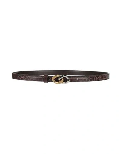 Stella Mccartney Woman Belt Chocolate Brown Size 30 Textile Fibers