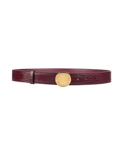 Stella Mccartney Woman Belt Garnet Size 34 Textile Fibers In Red