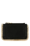 Stella Mccartney Slate Shaggy Deer Falabella Card Holder In Black