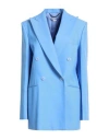 Stella Mccartney Woman Blazer Azure Size 4-6 Viscose, Cotton In Blue