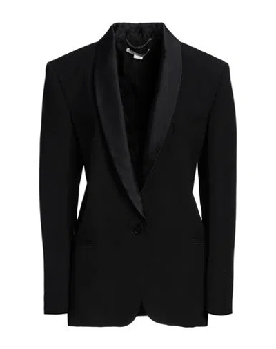 Stella Mccartney Woman Blazer Black Size 2-4 Polyester, Wool, Elastane, Silk