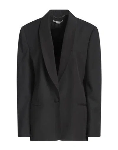 Stella Mccartney Woman Blazer Black Size 6-8 Wool, Cotton, Viscose In Black