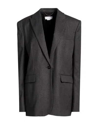 Stella Mccartney Woman Blazer Charcoal Size 8-10 Wool In Animal Print