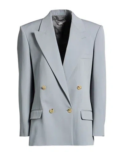 Stella Mccartney Woman Blazer Grey Size 4-6 Wool, Elastane In Blue
