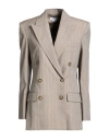 Stella Mccartney Oversized Double-breasted Wool Blazer In Gray