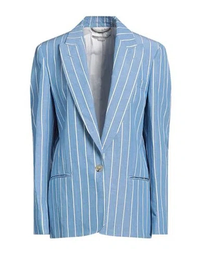 Stella Mccartney Woman Blazer Light Blue Size 0-2 Viscose, Linen