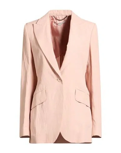 Stella Mccartney Woman Blazer Light Pink Size 6-8 Viscose, Linen In Multi