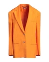 Stella Mccartney Single-breasted Crêpe Blazer In Mandarin