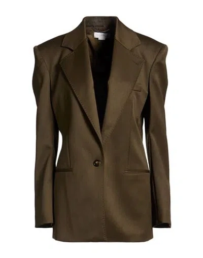 Stella Mccartney Woman Blazer Military Green Size 8-10 Wool In Animal Print